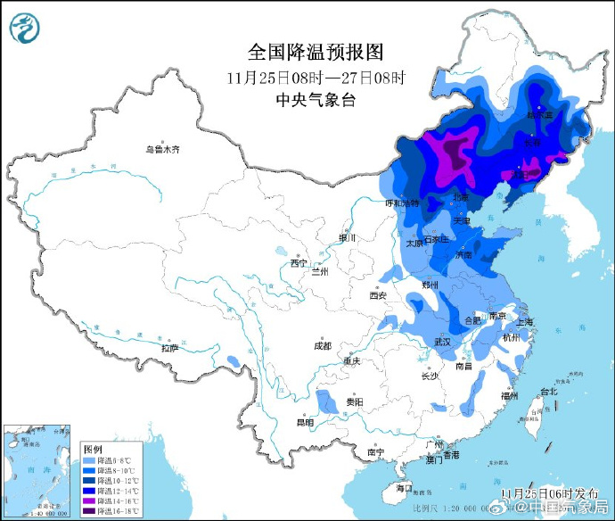 寒潮黄色预警+暴雪黄色预警!我国大部将受影响