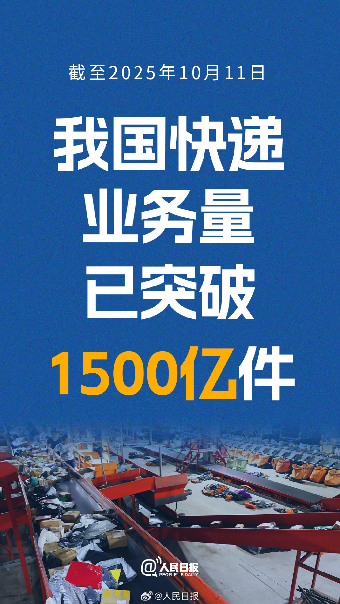 今年全国快递业务量突破1500亿件！有你几件？