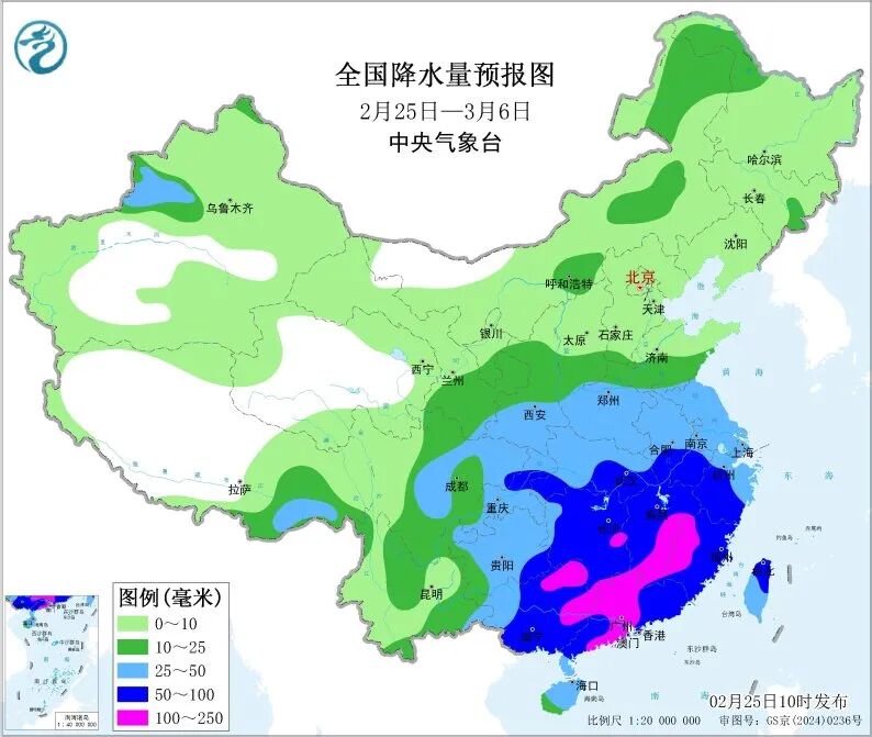 南方降雨强度将升级,阴雨格局或持续至3月初