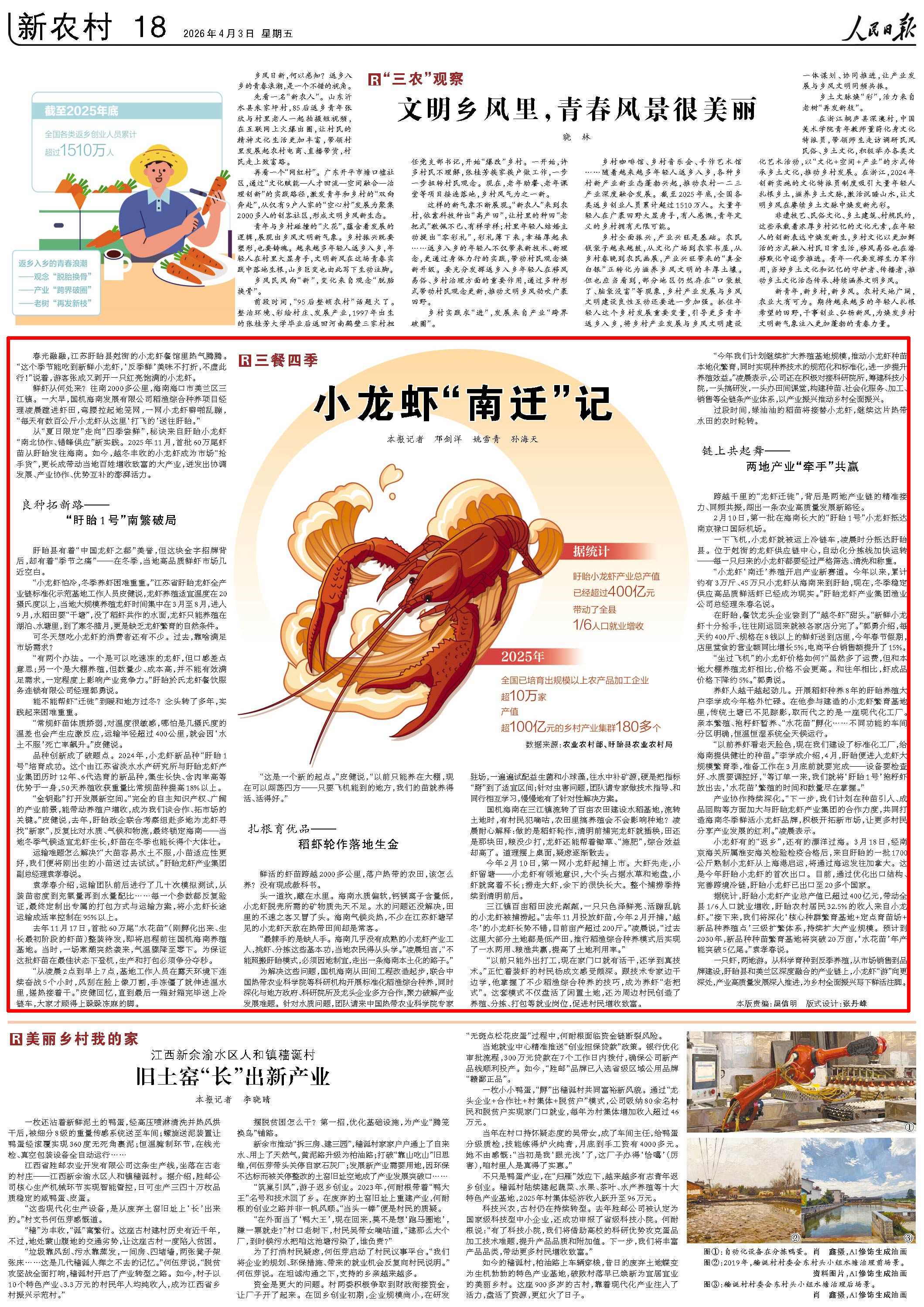 4月3日，《人民日报》第18版版面。